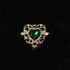 10Pcs Fashion Vintage Hollow Lace Crystal Peach Heart Love Accessories Baroque Alloy Accessories DIY Handmade Materials