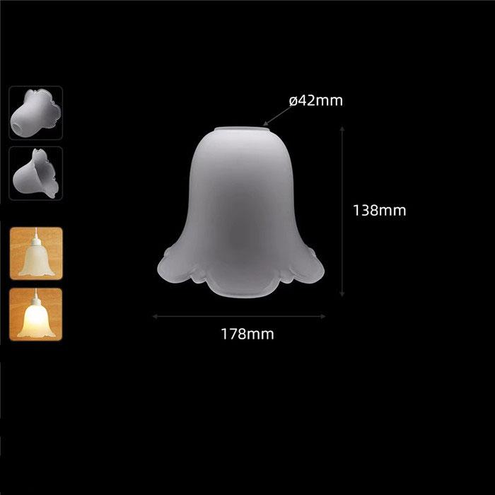 

Старовинний абажур E27 Frost White Glass Заміна з отвором 4,2 см, матовий абажур у формі дзвоника з отвором 42 мм для підвісного освітлення