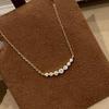Sparkling Moissanite Diamond Necklace: Gold-Plated 925 Sterling Silver Pendant with Clavicle Chain