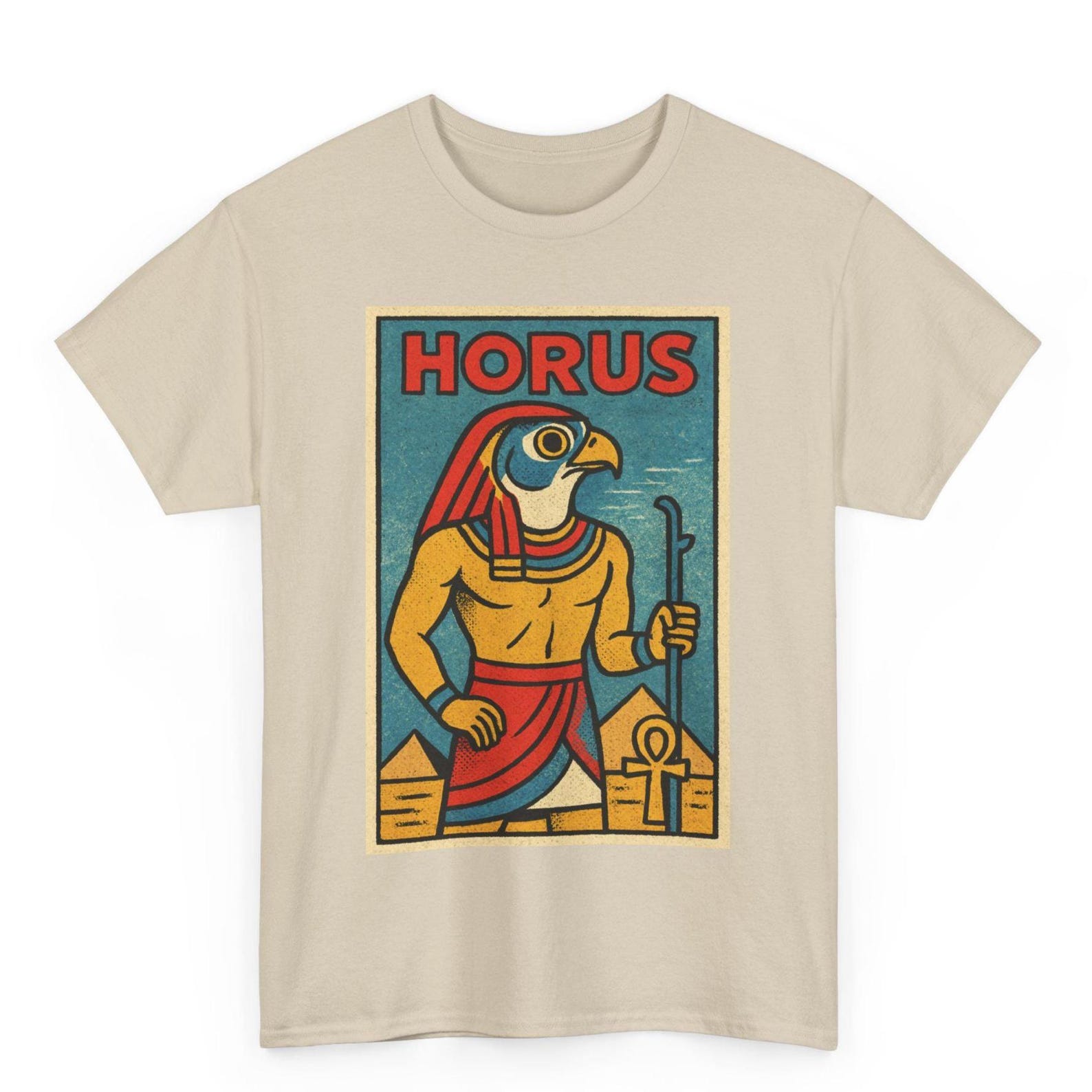 Horus T-Shirt: Retro Comic Egyptian God Graphic Tee L
