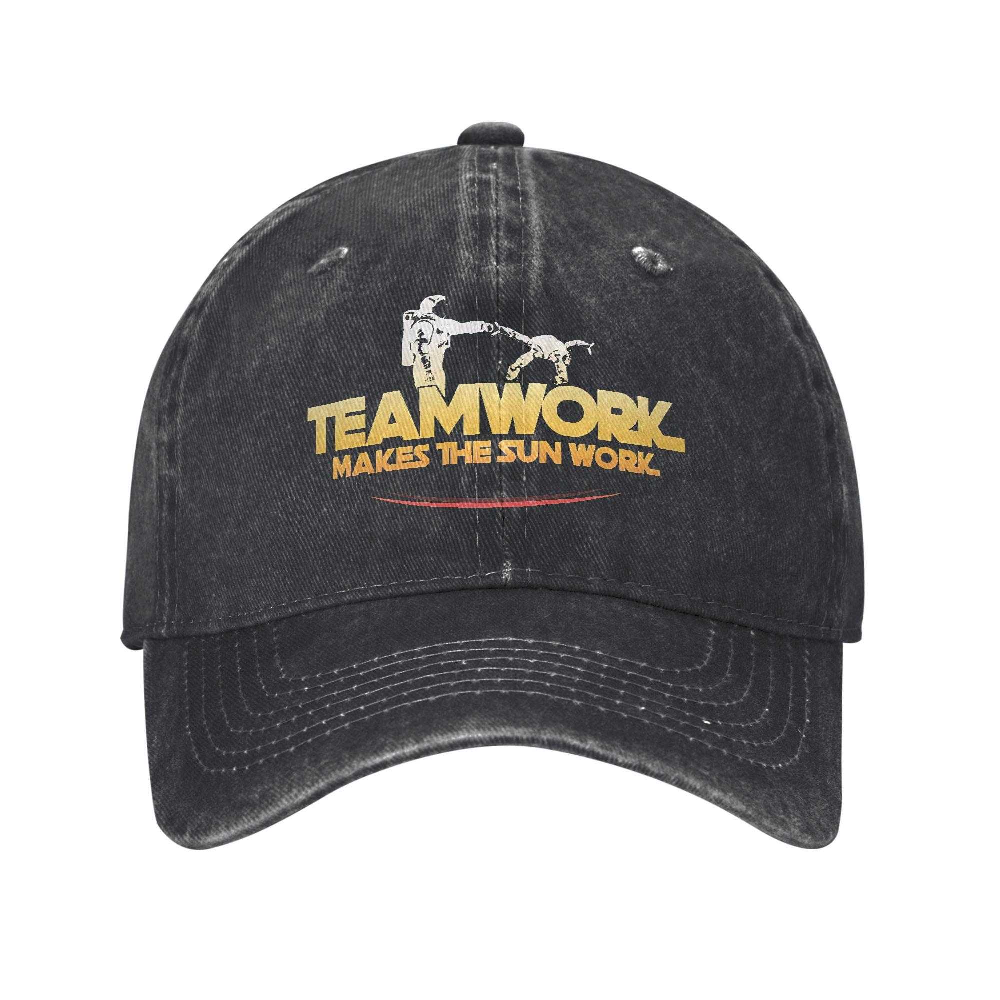 Teamwork Makes the Sun Work Project Hail Mary Baseball Caps Vintage Distressed Washed Sun Cap Unisex Style Outdoor Hats Cap One Size