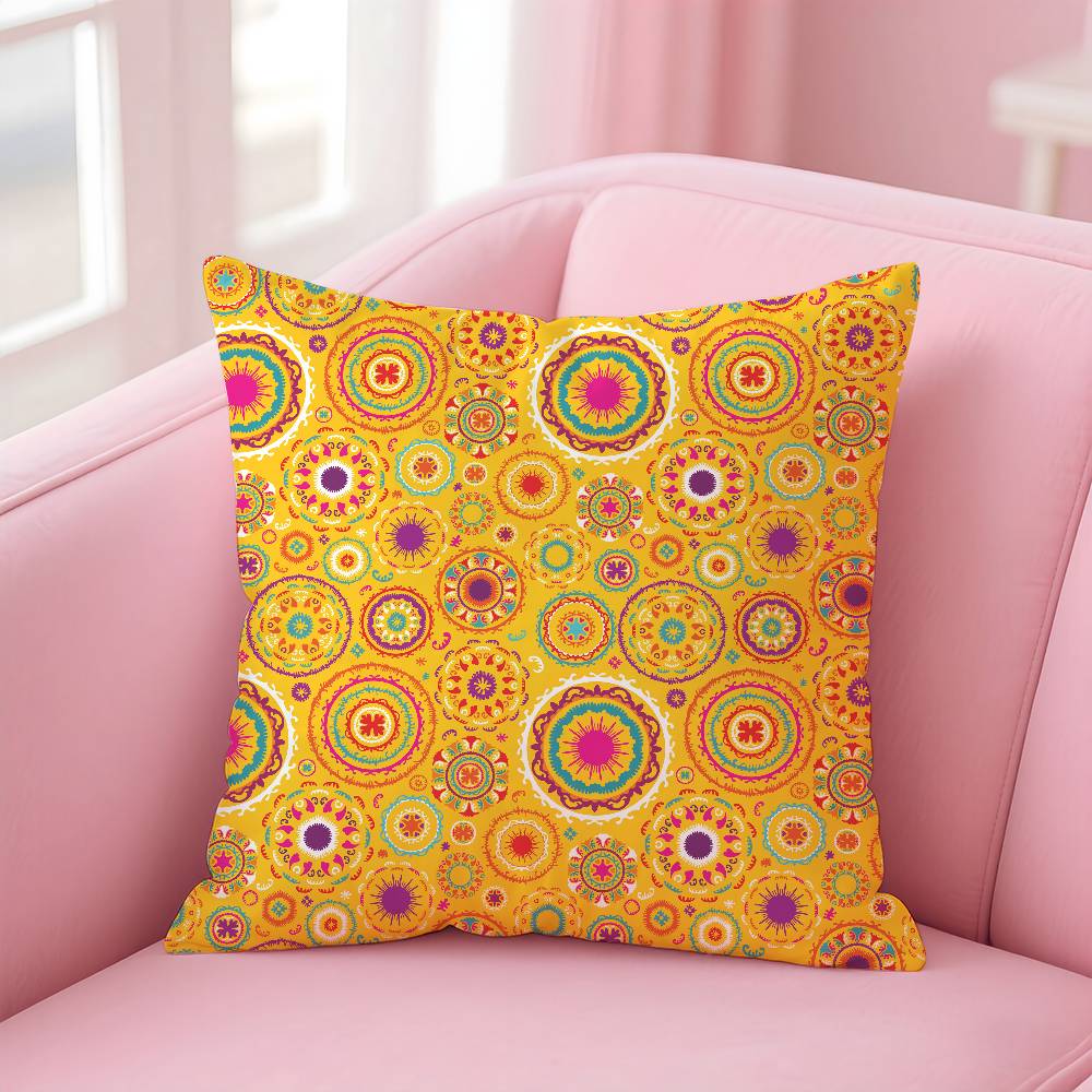 ART Indian Ethnic Pattern Pillow Case Pattern Printing Pillowcase Living Room Sofa Cushion Cover Bedroom Room Decor