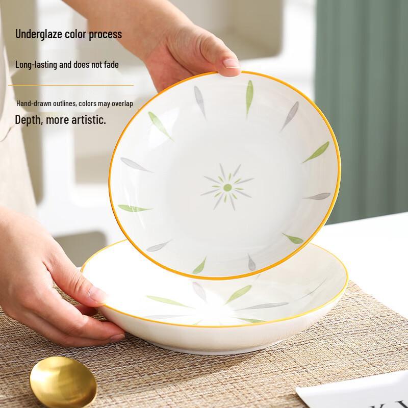 Huaqingge Muyun Underglaze Ceramic Dinner Plate 7 inches