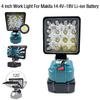 4 Inch LED Work Light Outdoor Flashlight Lantern For Makita 14.4-20V Lithium Batteries Camping Lamp Emergency Lighting