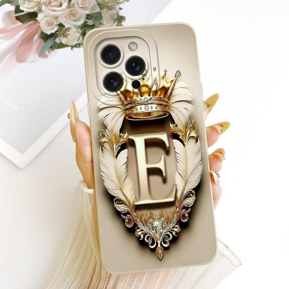 Case For iPhone 13 Pro Max Cover Luxury Letter Crown Camera Protection Couple Phone Case For iPhone 13 Pro Cover iPhone13 Bumper