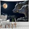 Wolves in the Forest Tapestry Wall Hanging Hippie Tapiz Animal Mystery Psychedelic Landscape Dorm Home Decor