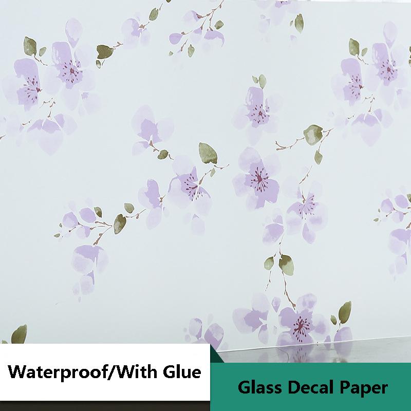 Frosted Window Film Slavic Privacy Decor, Self-Adhesive Bathroom Glass Cover, UV Blocking Frosted Sticker for Home