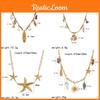 Summer Ocean Jewelry Necklace With Shell And Starfish Pendant For Women