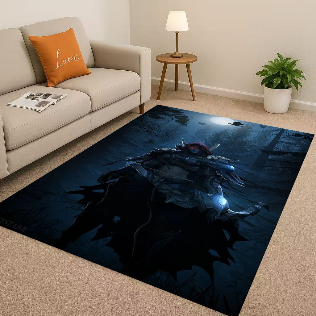 HD WOW World of Warcraft Game Demon Hunter Arthas Living Room Non-Slip Area Rug Carpet for Bedroom Playroom Sofa,Home Doormat