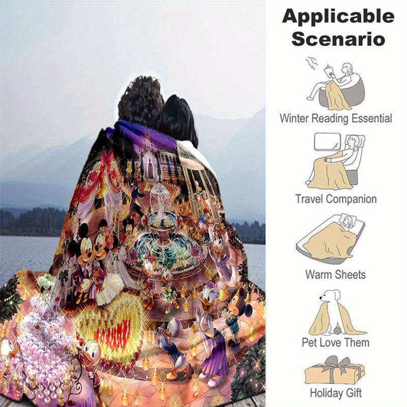 Mickey & Minnie Blanket Soft, Warm Flannel Throw for Couch, Bed, Travel, Camping | All-Season Cozy Nap Blanket Christmas Décor