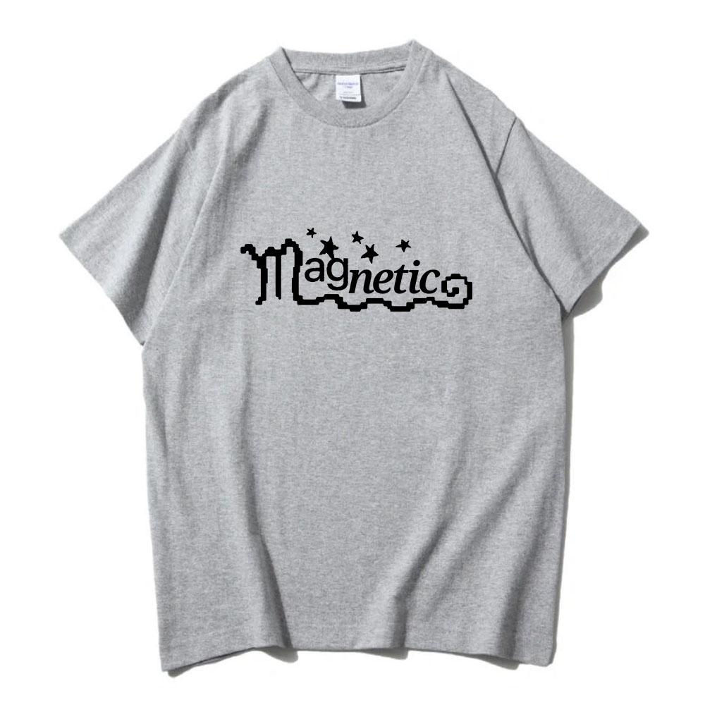 ILLIT Band T-shirts Magnetic New Song Letter Printing Tee-shirt Short Sleeve Cotton Summer T-shirts Korean  Fashion Women Tees