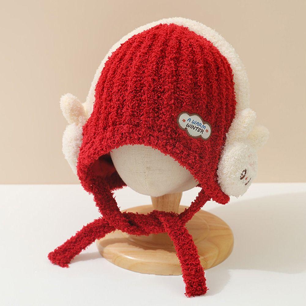 Cartoon Children's Plush Knitted Hat Animal Pattern Kids Ear Protection Hat  Photography Props