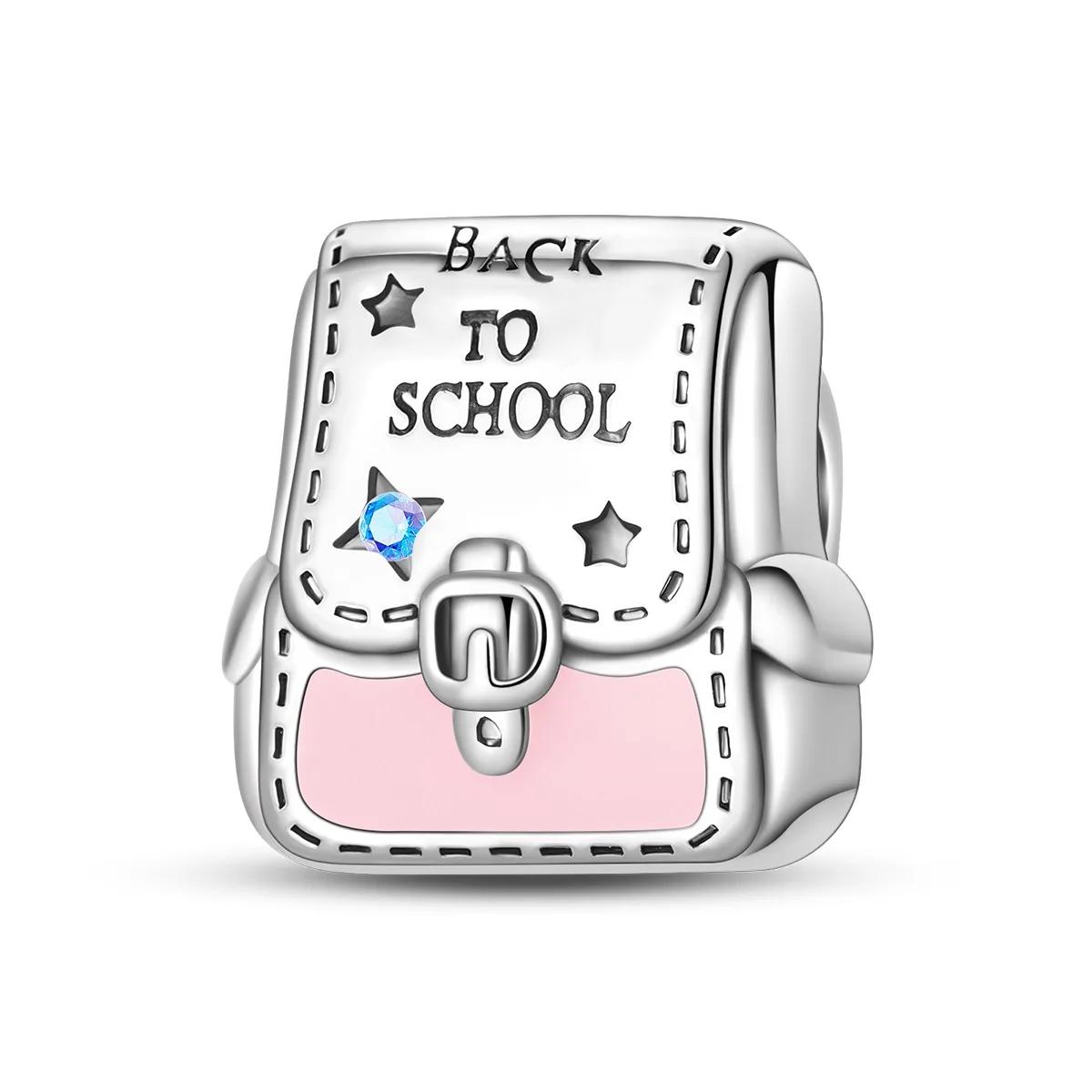 

Charm Bead Charms Authentic copper Plated Pink Backpack Bead Charms Compatible With Bracelets Diy Fine Gift Women Delicate Jewellery Accessory