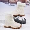 TUINANLE Unisex Black Snow Boots: Velvet, Lightweight, Thickened Plush Warmth Women Ankle Boots Men Cotton Shoes