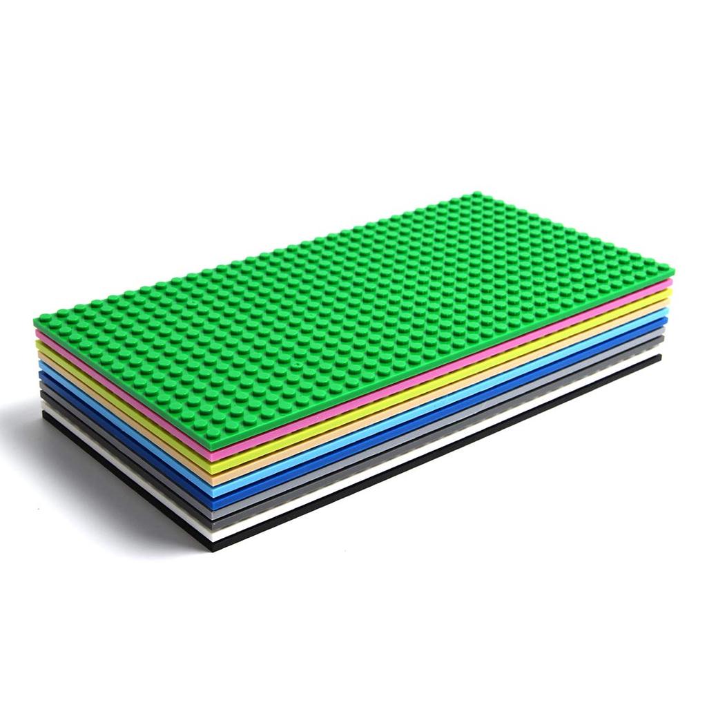 INIBUD Classic Compatible Double-Sided Baseplate Block Plate, 16x32 Dots (Set of 10 Colors)