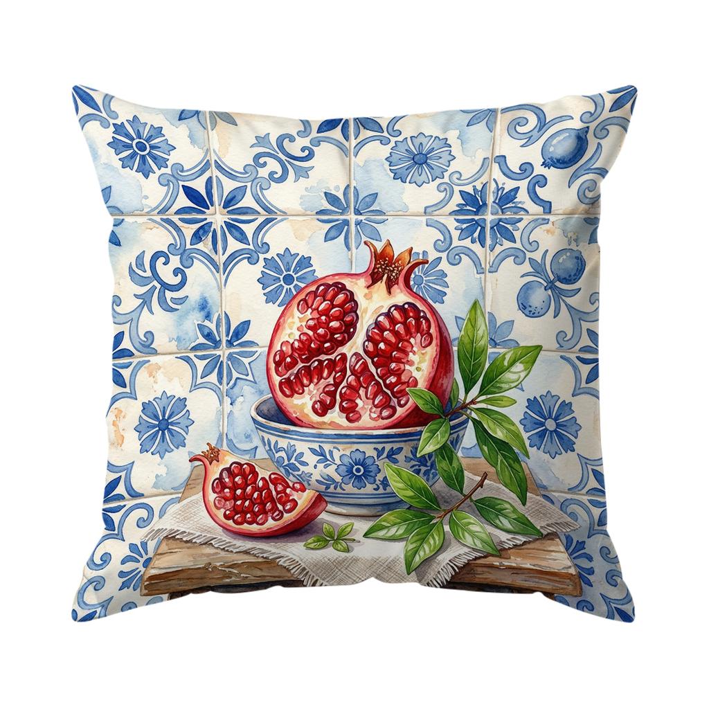 1,4 Pcs Various Fruits Single-Sided Printed Pillowcase Cushion Cover,Suitable For Living Room,Bedroom,Car Decoration