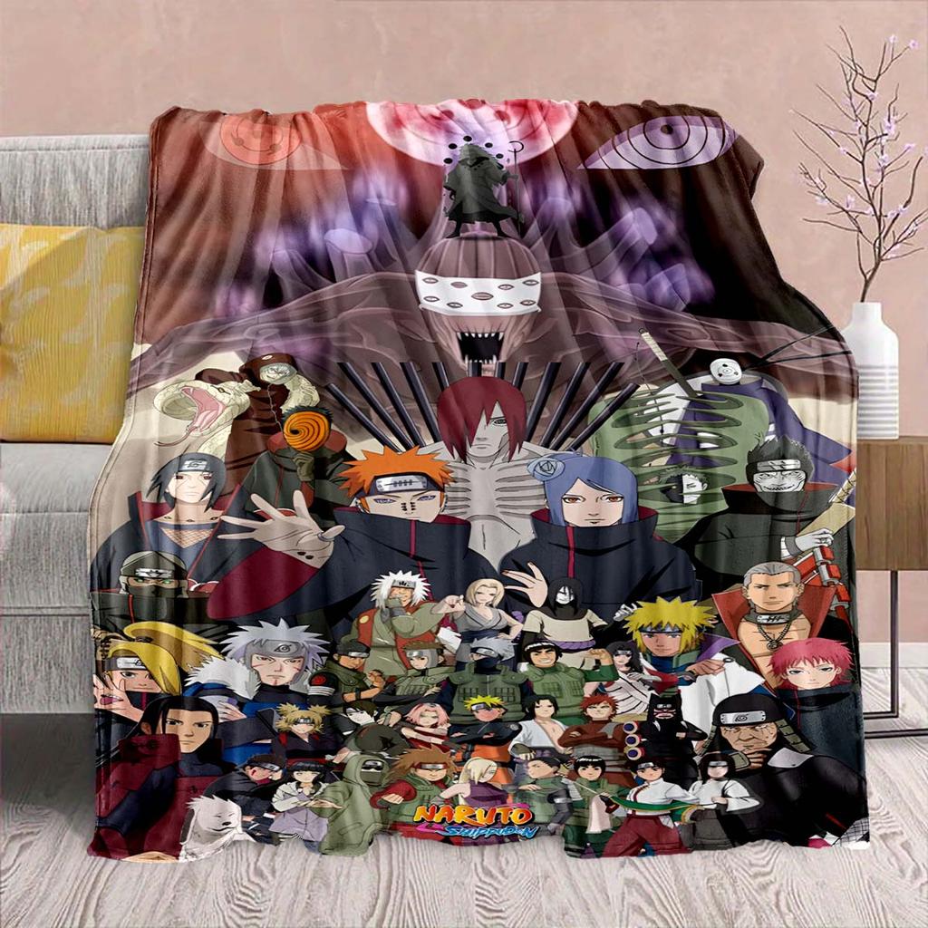 Naruto Anime Flannel Blanket - Soft Warm Perfect for Sofa, Bedding Camping Travel Office Home Decor -QJY