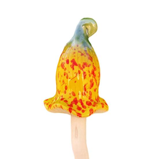 Planter Insert Ceramic Mushroom Colorful Glazed Mushroom Decoration Hand-Painted Toadstools Sculptures