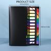 2pcs Portable Expanding Document Organiser Labeled 12 Pocket Waterproof File Folder Elastic Fastening Rope Design