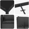 Garden Dining Set with Cushions 7 Pcs Black Poly Rattan
