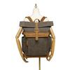 Men's Crazy Horse Leather Travel Backpack and Shoulder Bag with Waxed Canvas Laptop Compartment