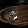 European & American Fashion Retro Smile Face Multi-layer Open Silver Ring - Trendy Korean Punk Simple Design for Women