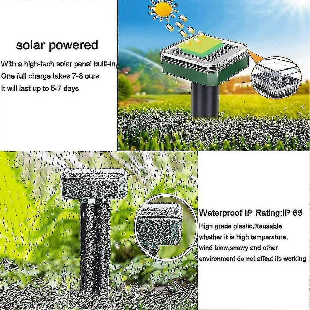 4pz Repellente per Serpenti Solare per Esterni, Repellente per Serpenti Ultrasuoni Solare, Repellente Snake Away per Esterni