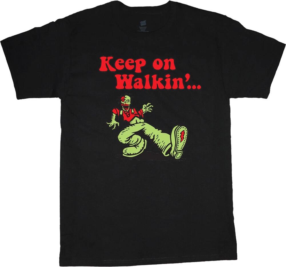 Funny Zombie Dead Man Walking T-shirt Halloween Tee XS