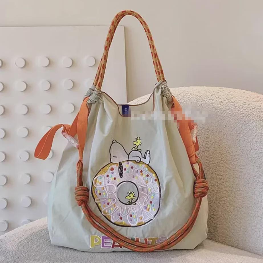 Women's Waterproof Nylon Snoopy Donut Embroidered Handbag - Crossbody & Shoulder Bag