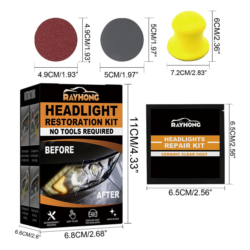 

Car Ceramic Headlight Restoration Kit Auto Repair Scratches & Yellowing Lens Clean Abrasive Sandpaper Pads Car Accessories