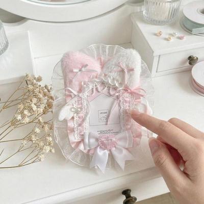 Anime Plush Lace Photocard Holder Lolita Style Protector for Kpop Idol Display Card Portable Album Storage