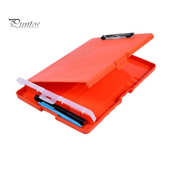 Органайзер для папок с прочным замком нескользящими зажимами отверстиями для подвешивания планшетом-пеналом 3 в 1 коробкой для хранения файлов оранжевый 1255₽
