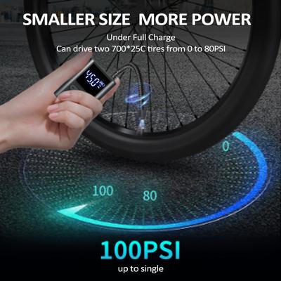 Fahrradpumpe Elektrische Fahrradpumpe Tragbarer Reifenfüller Luftpumpe für Fahrräder 100PSI Hochdruck