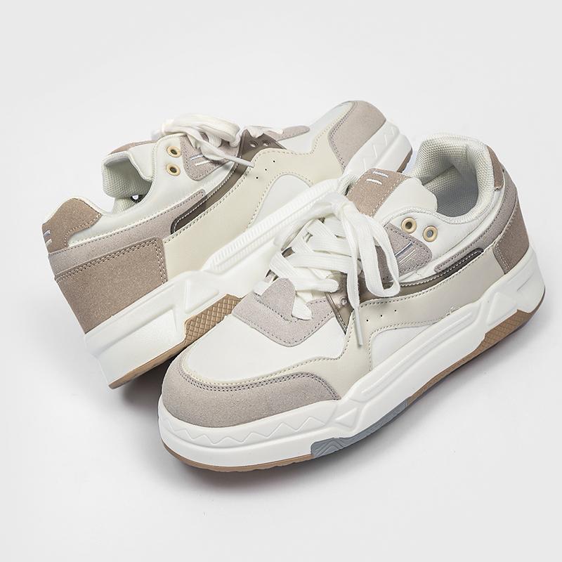 

Повседневная обувь для мужчин 2024 года, социальная обувь, мужские кроссовки, мужская теннисная обувь, трендовая обувь для скейтбординга, удобная нескользящая обувь, обычная кожа 36 бежевый