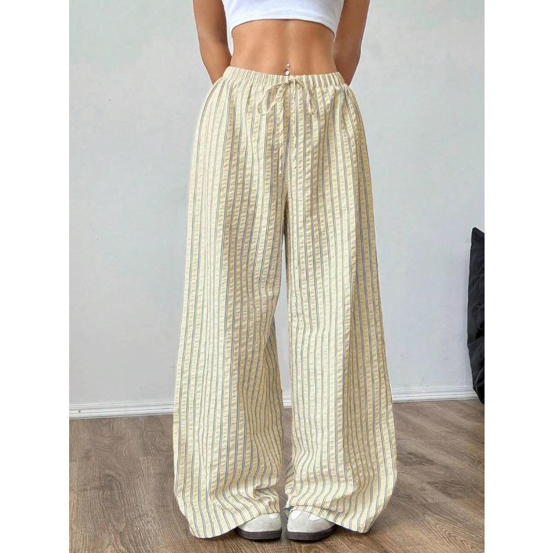 New commuting simple contrasting color texture design pocket waist versatile temperament pleated casual pants S