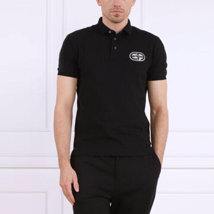 EMPORIO ARMANI EA SS23 Polo Shirt Men's Black 3R1F77-1JCYZ-0999