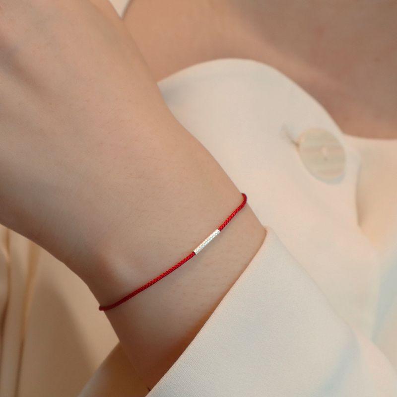 

Браслет из серебра 925 пробы «Звездный» женский плетеный китайский модный браслет на год рождения, самый простой в сочетании, красная веревочка, регулируемый Red Rope Sterling Silver Silver Tube Bracelet