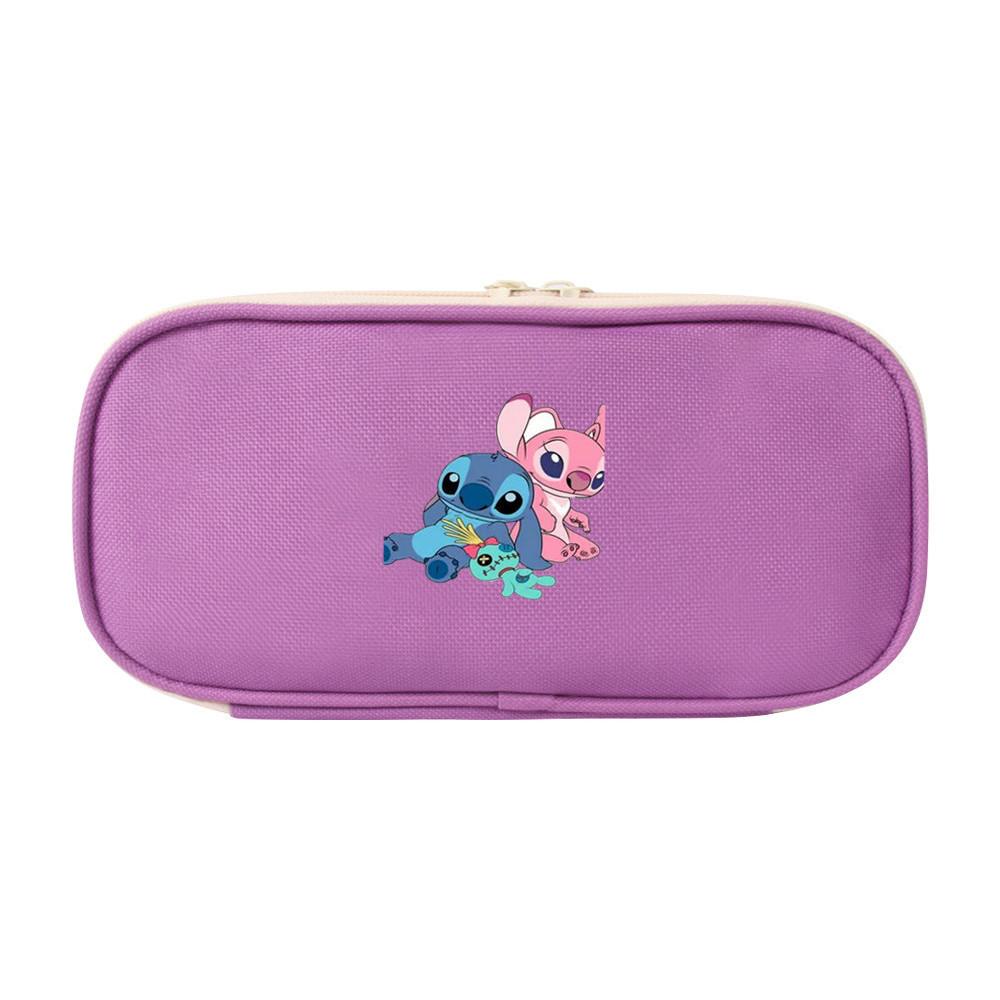 Stitch Colorful Pencil Case Canvas Storage Bag For Elementary School Students