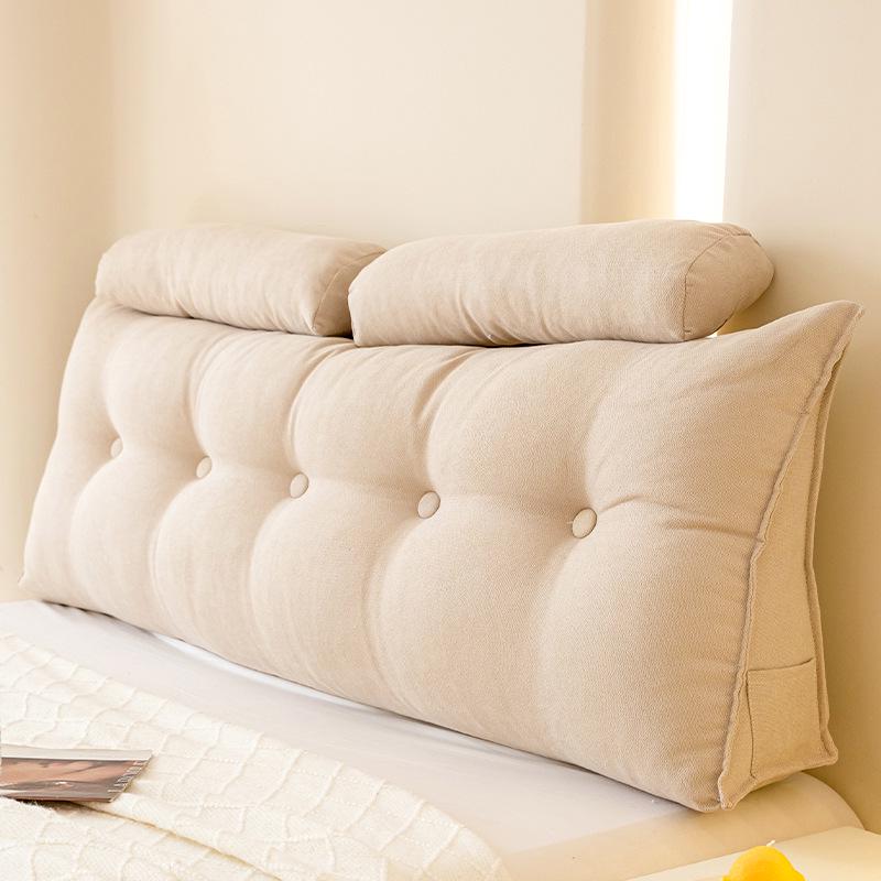 Soft Tatami Headboard Cushion: Removable, Washable, Lumbar Support & Anti-collision.