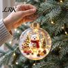 Seasonal Hanging Decorations Glowing Christmas Ball Ornaments, 3D LED Lighted Acrylic Illuminated Home Decor Balls for Tree Mantel Window, Holiday