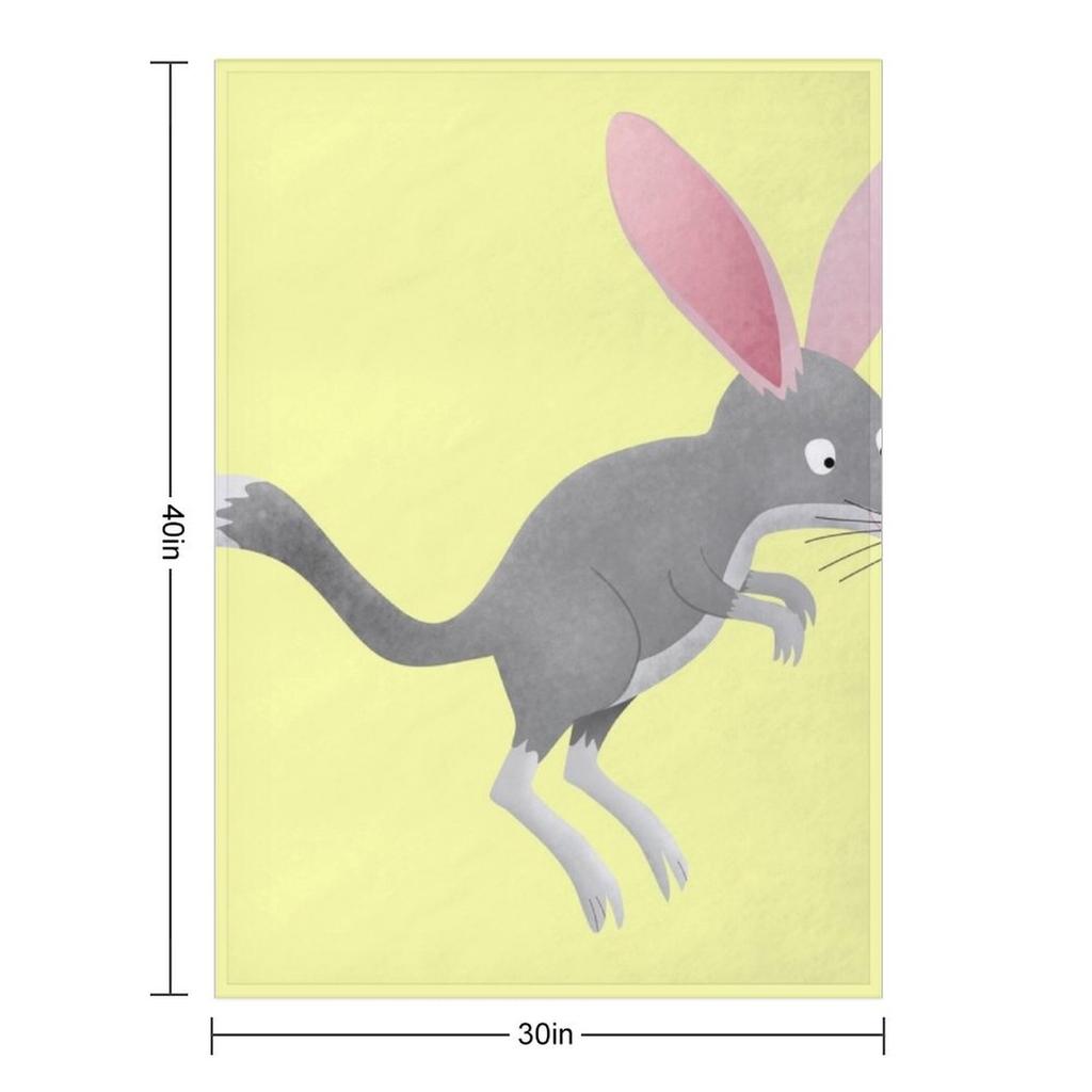Cute happy Australian bilby cartoon Throw Blanket Furrys wednesday Luxury Thicken Hair Blankets
