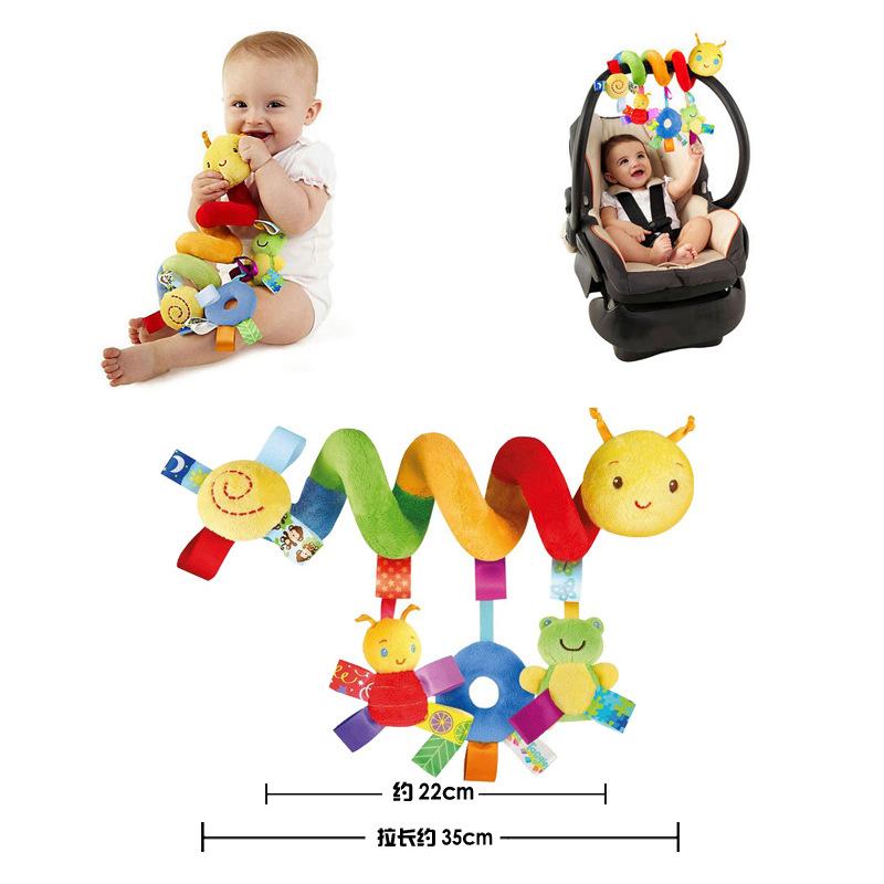 Non-Toxic Baby Crib Hanging Rattles Toys Car Seat Toy Soft Mobiles Stroller Crib Cot Spiral Toy Pram Hanging Dolls For Babies Newborn Gift
