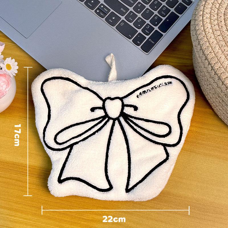 

Camellia Hand Towel Thickened Coral Fleece Washing Hands Cloth Kitchen Bathroom Handkerchief Water-Absorbing Cleaning Cloth