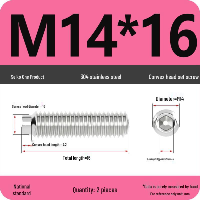 304 Stainless Steel Cup Point Grub Screw - Sizes M3 To M10