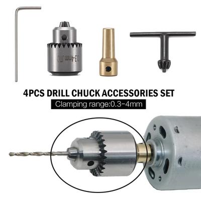 4Pcs/Set Clamping Range 0.3-4mm Drill Chuck High Precision Micro Drill Chuck Micro Motor Drill