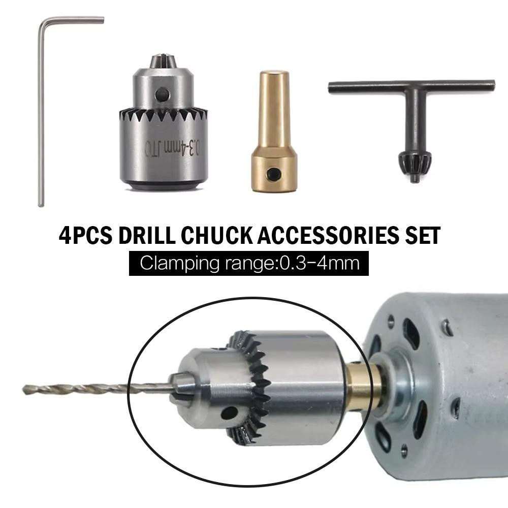 4Pcs/Set High Precision Drill Chuck Adaptor Connecting Rod Micro Drill Chuck  Micro Motor Drill