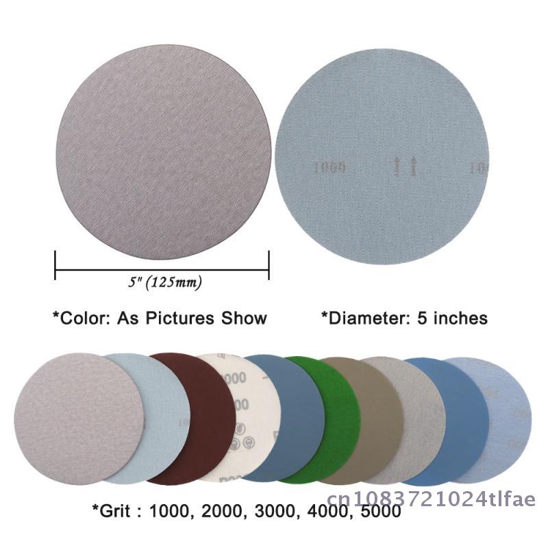 1/2/3/4/5/6 Inch Hook And Loop Sandpaper 25 Pcs Assorted 1000 /2000 /3000 /4000/ 5000 Grit Sanding Paper Round For Polishing