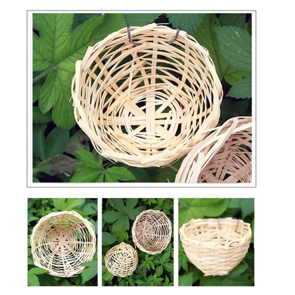 1/2/5Pcs Handmade Bird Rest Cave Cage 4inch Bamboo Breeding House Garden Home Decoration