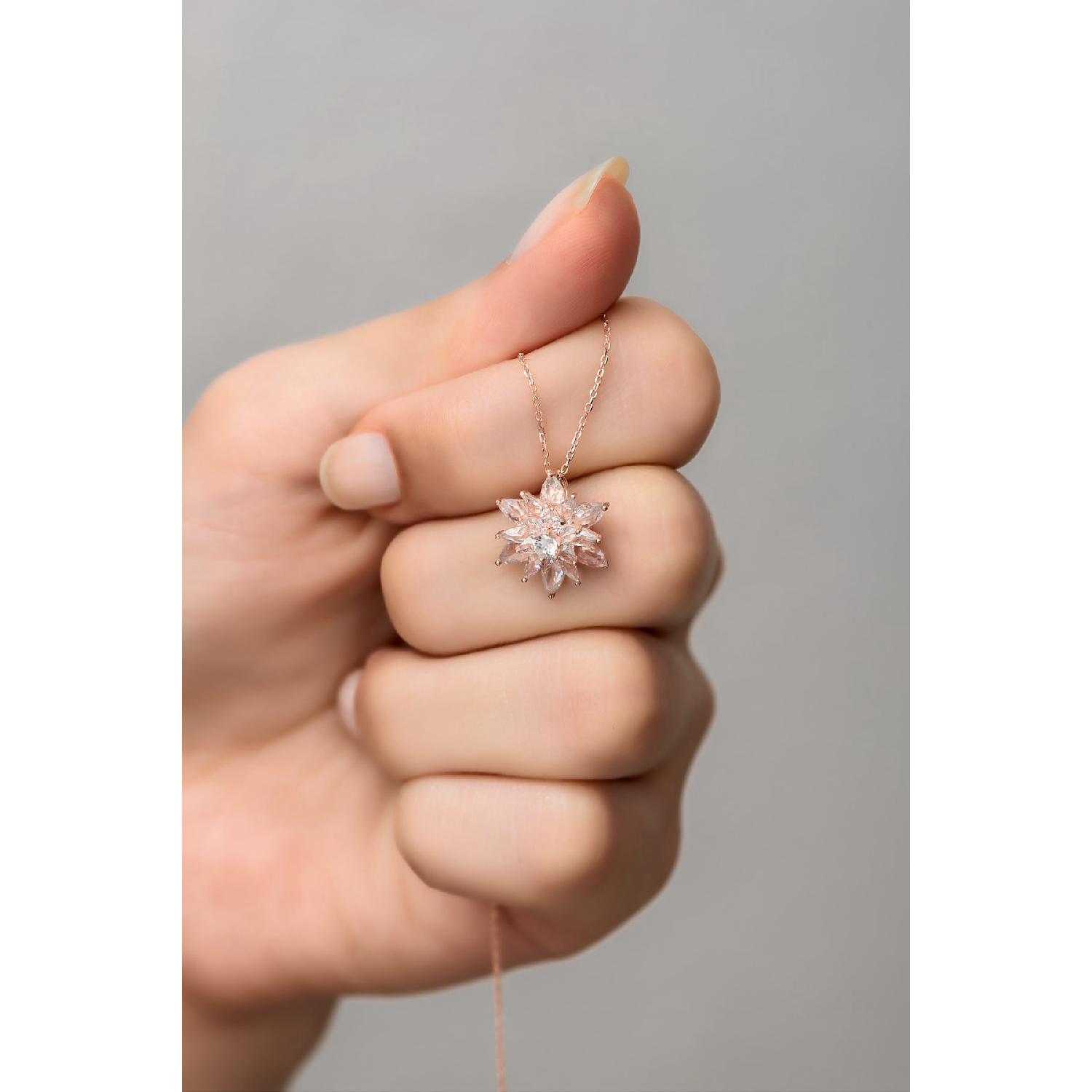 

Ожерелье из стерлингового серебра 925 пробы с 4 слоями белого цветка лотоса