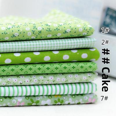 Handmade Cotton Fabric Set: Red, Pink, Green, Plain Weave